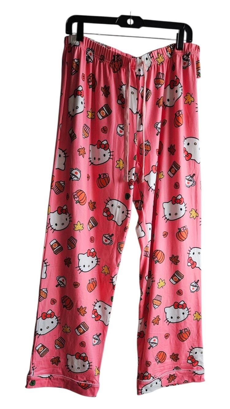 Hello Kitty Pumpkin Patters Fall Style Women's Pajama Sleep Pants Size L NWT